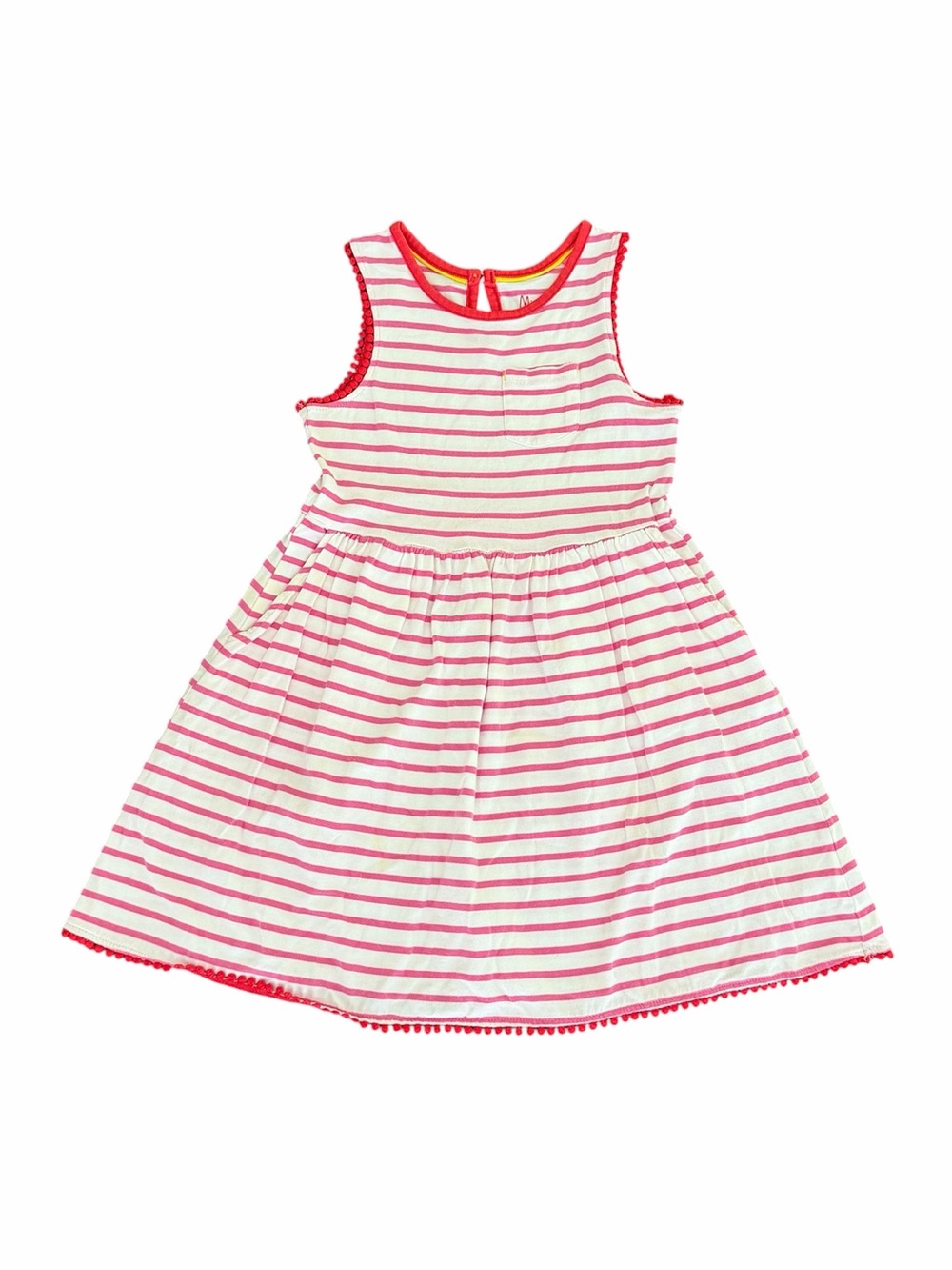 Mini Boden (4|5y) Pink Stripe Sleeveless Dress